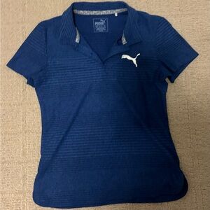 Puma Girl's Navy Short Sleeve Golf Shirt
